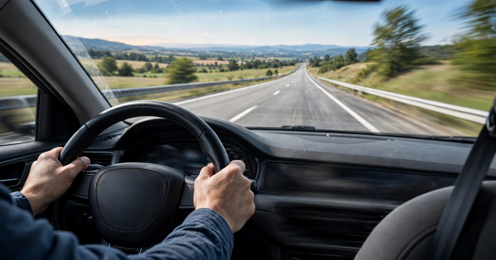 Car braking at highway speed with steering wheel vibration